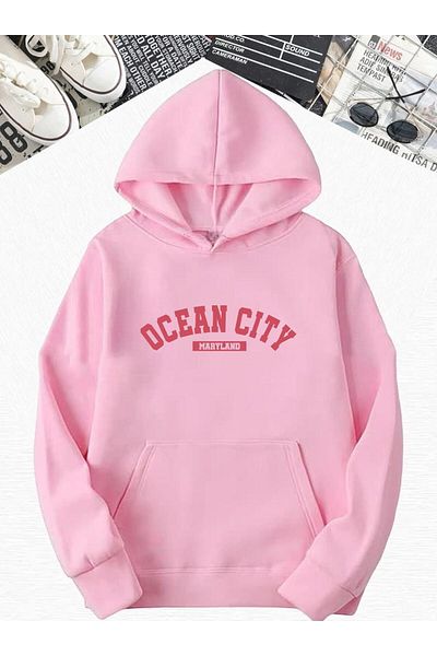 BENROMA Суитшърт с качулка и щампа Ocean City