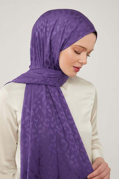 Levidor Jacquard Capri Shawl - Purple Patterned Self