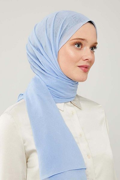 Levidor Şal creponat Frozen Baby Blue - Culoare uni
