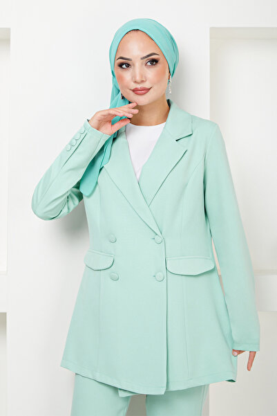 ModaMerve Mint Hijab Set - 2494SL890-m, with Jacket