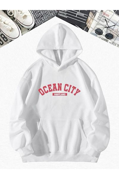 BENROMA Суитшърт с качулка и щампа Ocean City