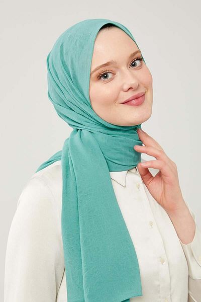 Levidor Turquoise Frozen Crepe Shawl - SoliD Color