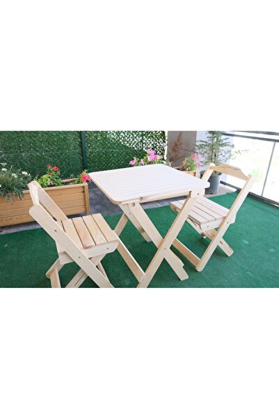 MrWoody Katlanır Bahçe Balkon Mutfak Seti 2 Adet Sandalye 1 Adet Masa
