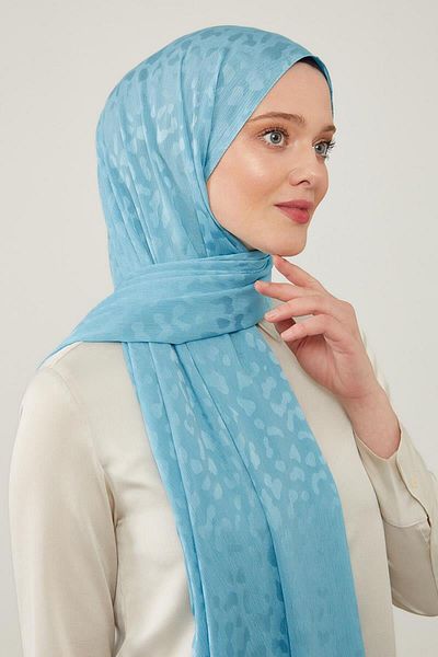 Levidor Şal Capri Jacquard - Albastru Baby, cu model propriu