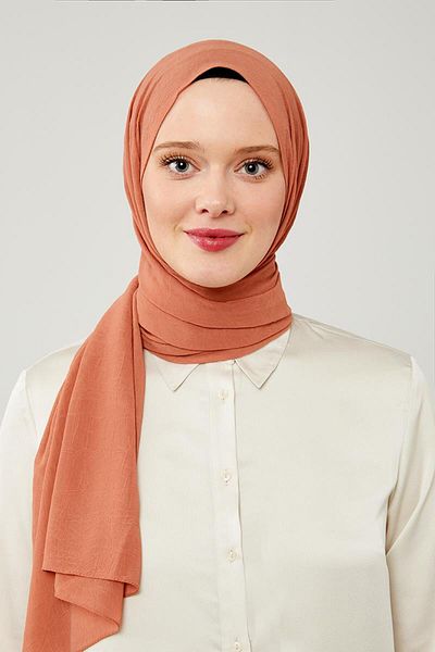 Levidor Brick ColoreD Frozen Crepe Shawl - Plain Cut