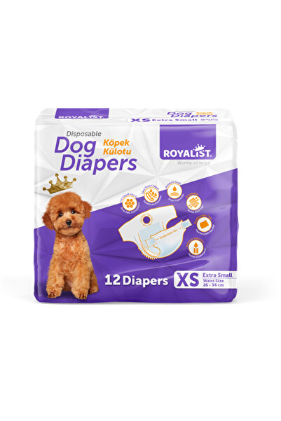 köpek külodu xsmall 26-34cm 1-2 kg dog diapers 12'li