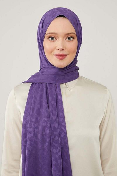 Levidor Jacquard Capri Shawl - Purple Patterned Self