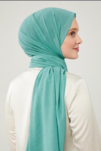 Levidor Turquoise Frozen Crepe Shawl - SoliD Color
