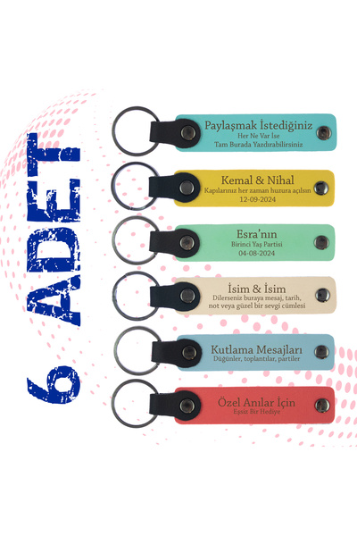 Miaju 6-piece Magnificent Gift Memory Keychain - Name And Message Writable fo...