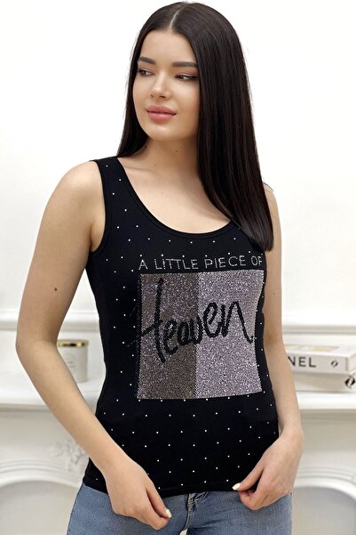 RICH GLAM Γυναικείο μπλουζάκι CoTTon Slim FiT - Slim FiT, Χοντρές τιράντες, Α...