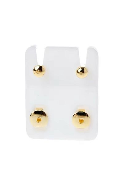 Jaida Moda Steel First Piercing Ear Earrings with Gold Ball Tip for Sterile Surgery
