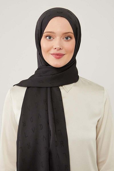Levidor lVD Printed Black Jacquard Shawl