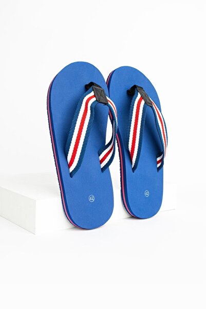 Bermody Alex Чоловічі зручні пляжні капці з синьою тканиною між пальцями