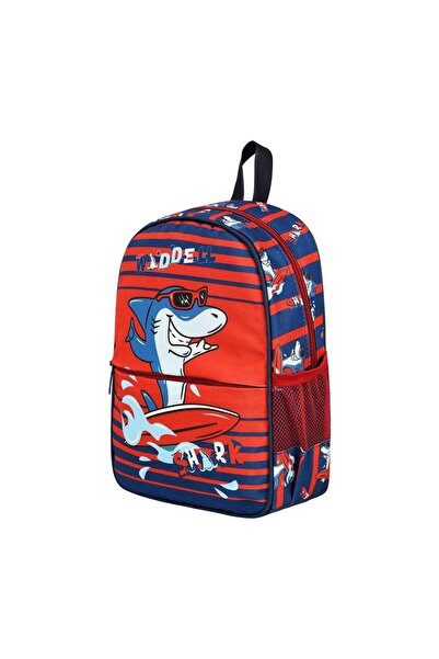 GENC DIJITAL BASKI Kindergarten and NurSery Backpack - Shark Pattern, 3 Piece Set
