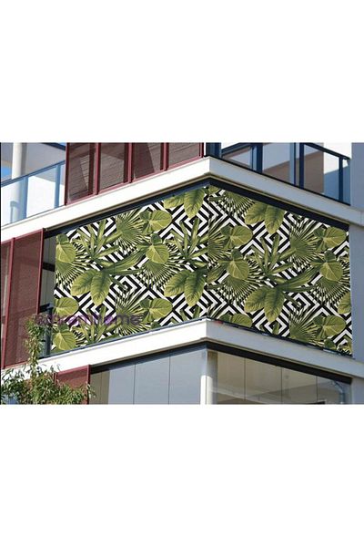 Emrem Home Αλεξίπτωτο πάπιας με μοτίβο Monstera Νέας Γενιάς - Κουμπωτό κορνίζα με κορδόνια