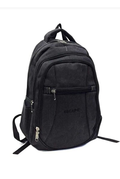 ESCAPE 15.6 Inç Laptop Bölmeli Kanvas Kumaş Sırt Çantası Füme