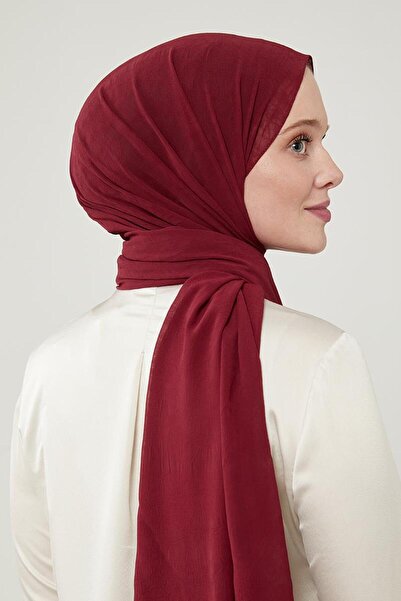 Levidor BurgunDy Frozen Crepe Shawl - SoliD Color