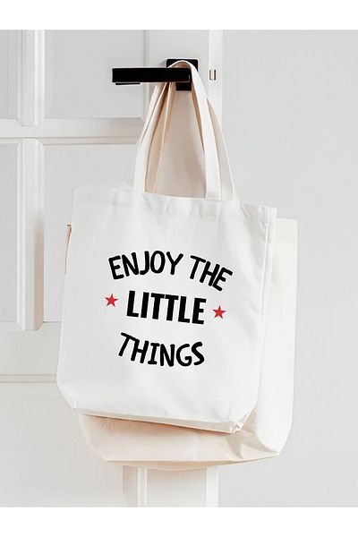 Cemira Thick White Waterproof Canvas Tote - Enjoy The Little Design Cloth and Shopper Bag