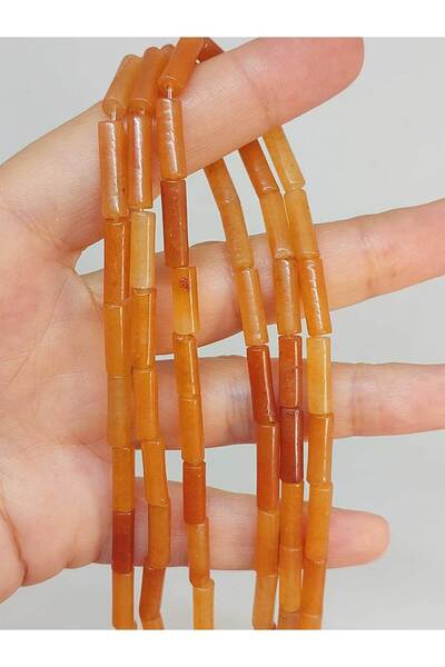 Yasamtohumu Pietre de agat cu lungimea de 9 cm - Quarter String tăiat cilindr...