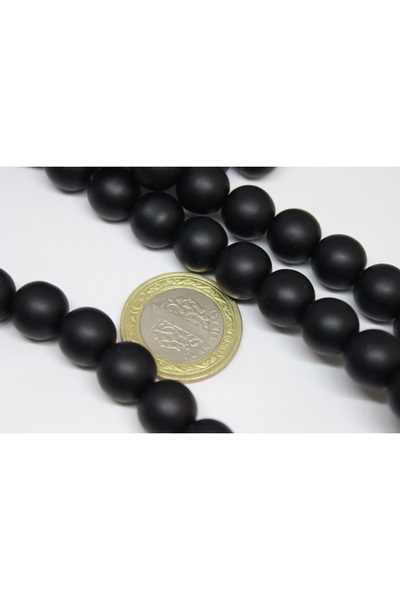 Yasamtohumu 9 см завдовжки Онікс камінь матовий чверть низка - 12 мм