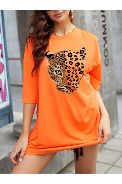 MODAVİBE Γυναικείο T-Shirt με Σχέδιο Λεοπάρ - Modavibe Μεσαίο Μέγεθος