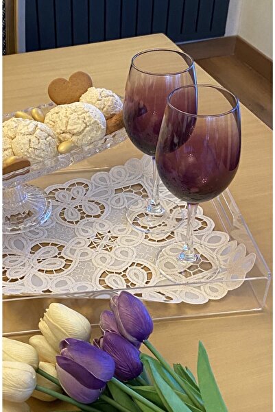 MY1COMPANY 2' Li Mor Renk Geçişli Ayaklı Bardak - Kadeh