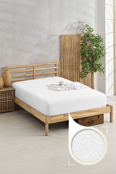 The Berb Cotton Towel Sheet - 4-Side Elastic, Single/Double, Elastic Towel Sheet