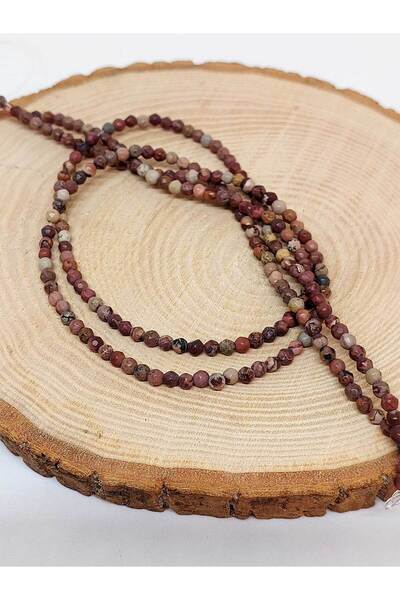 Yasamtohumu Lanac od jaspisnog kamena - dužina 9 cm, faset kroj, 3,5 mm (44490)