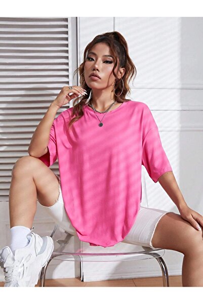 MODAVİBE Tricou oversize unisex - Decolteu tip crew neck, Modavibe Femei