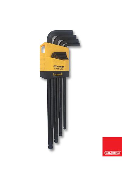 CETA FORM 9 Piece long Inch Allen Set - 1/16" - 3/8" Tophead Lt/900af