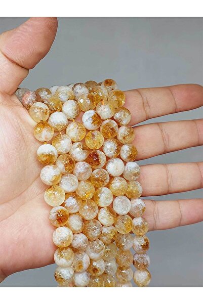 Yasamtohumu Довжина 9 см Фасетований камінь цитрин Чверть низки - 10 мм (52832)