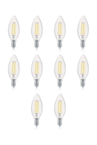 ORBUS 4w E14 Şeffaf Sarı Işık Mum Rustik Led Ampul