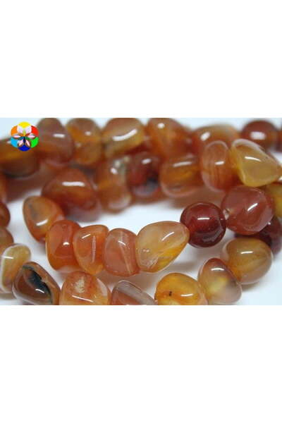 Yasamtohumu 9 cm dugačka nizakona od prirodnog brušenog kamena ahat boje