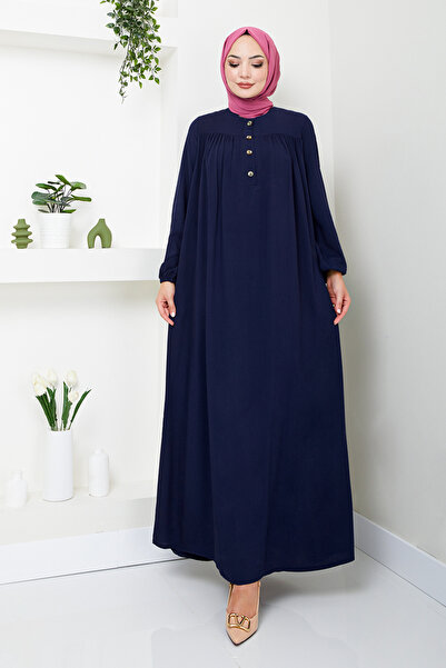 ModaMerve Laci 2020BGS895 - Half Placket Button Front Dress