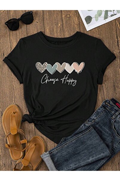 MODAVİBE Μπλουζάκι με στάμπα καρδιάς σε μεγάλο μέγεθος 5 - Modavibe