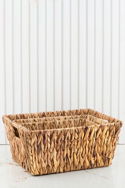 Karçiçeği Home Σετ Ψάθινο Καλάθι Organizer 3 τεμαχίων πολυτελείας