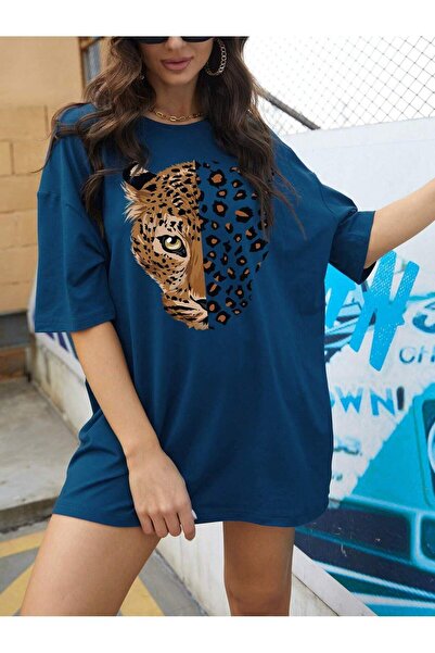 MODAVİBE Γυναικείο T-Shirt με Σχέδιο Λεοπάρ - Modavibe Μεσαίο Μέγεθος