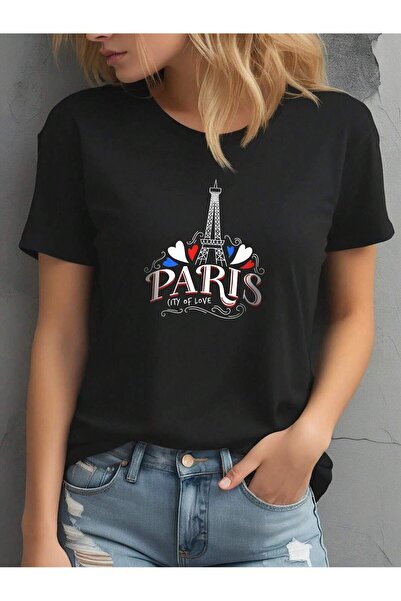MODAVİBE Tricou de damă cu imprimeu Paris - Modavibe