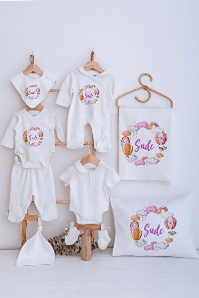 Lilabio Bebe Yaka İsme Özel Delux 12li Hastane Çıkışı Pembe Balon