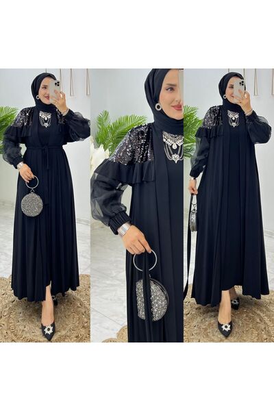 FIRSTESLEM Dubai Tulle Paillette Sequined Double Women's Evening Dress Suit -...