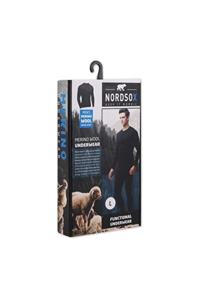 nordsox Erkek Siyah Termal Üst Yün İçlik