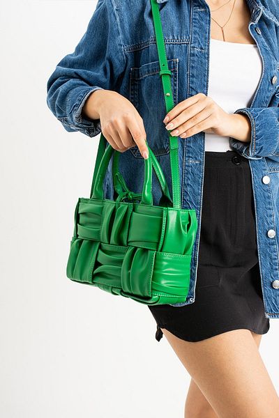 GALB LEATHER Geantă de umăr premium pentru femei, de mărime medie, tricotată manual, cu accesorii speciale PLUS-BTG