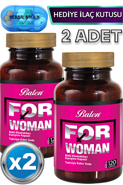 Balen 2 Adet For Women Bitki Ekstraktları Karışımı Kapsül 120 Adet