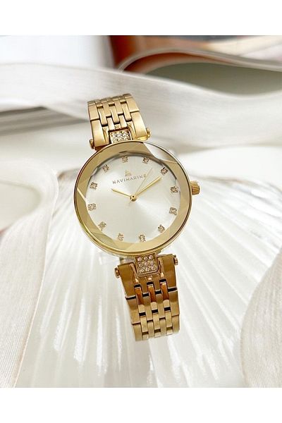 Navimarine Gold Color Crystal Glass Women's Wristwatch