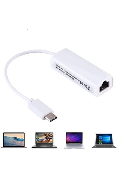 DNR Bilişim Ethernet Çevirici Usb-c To Rj45 Usb 2.0 Ethernet Network Adapter 100mbps