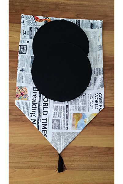 Papuli Set of 6 Patterned Runner and Upholstery Fabric Plates