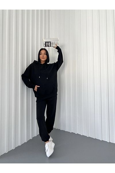 PALPİTO Jogger κοστούμι με μαύρη κουκούλα - Γυναικείο 3 νήμα