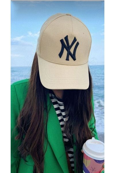 MSA Unisex Baseball Ny Hat Cream- Black