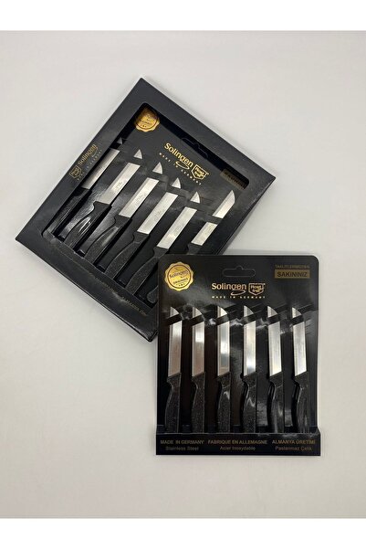 Solingen Siyah Simli Tırtıklı Meyve Bıçağı 12 Adet