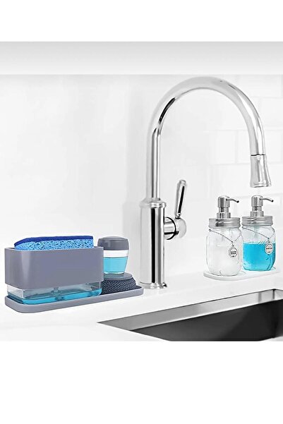 YDGR Gray Silicone Soap Dish Organizer, Soap Dish Base, Liquid Soap Stand 26x10 Cm